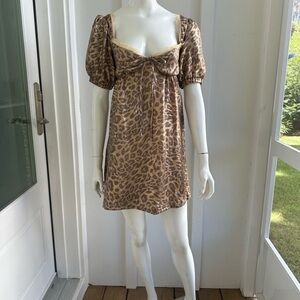 Bailey Rose Leopard Print Open-Back Dress